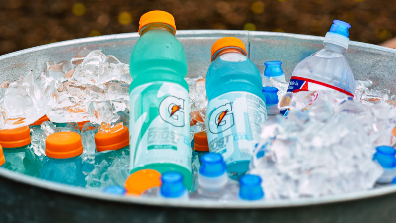 Bucket of icy-cold drinks to keep you hydrated while playing paintball