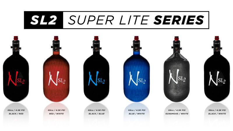 Ninja Paintball SL series carbon fiber bottles.