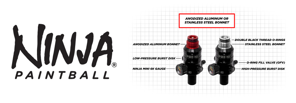 Ninja Paintball SL series carbon fiber bottles.