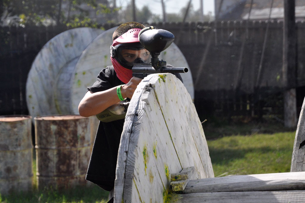 Playing paintball